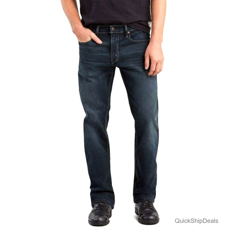 Relaxed Straight Fit Jeans with Stretch, Comfortable Men's Denim